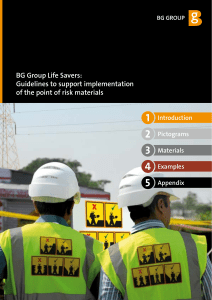 BG Group Life Savers: Safety Guidelines for Point of Risk Materials