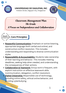 7th Grade Classroom Management Plan: Independence & Collaboration