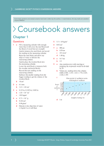 IGCSE Physics Coursebook Answers: Chapter 1 Solutions