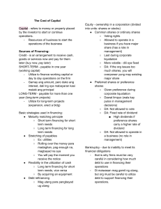The Cost of Capital: Finance Concepts & Capital Structure