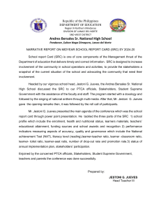 Narrative Report: Midyear School Report Card (SRC) SY 2024-20