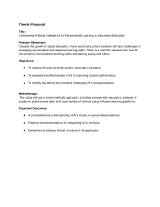 AI in Personalized Learning: Thesis Proposal