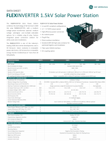 FLEXINVERTER 1.5kV Solar Power Station Data Sheet