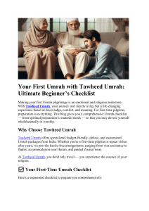Umrah Checklist.pdf Umrah Packing List: Men, Women, & Families | Tawheed Umrah