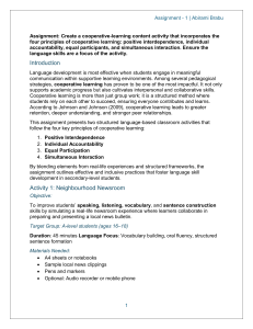 Cooperative Learning Language Activities for A-Level Students