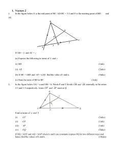 Vectors Exam Questions - High School Math