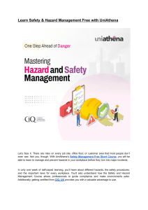 Learn Safety & Hazard Management Free with UniAthena