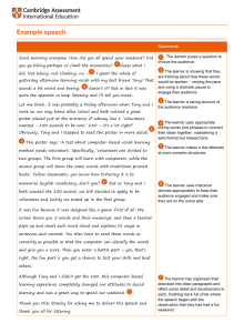 Example Speech: Vocabulary Learning & Audience Engagement