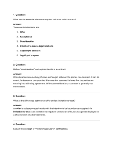 Contract Law Q&A: Essential Elements, Offer, Acceptance