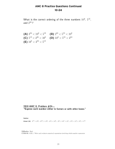 AMC 8 Practice: Ordering Exponential Numbers