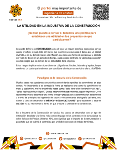Rentabilidad en Construcci&oacute;n: Estimaci&oacute;n de Costos y Riesgo