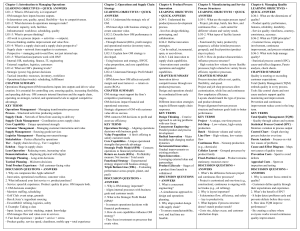 Operations Management Study Notes