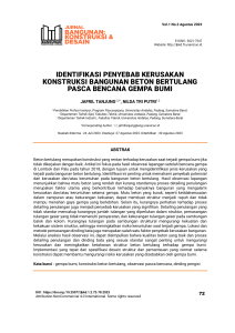 Identifikasi Penyebab Kerusakan Beton Bertulang Pasca Gempa