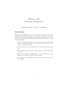 EITG10 Homework 1: Z-Transform & LTI Systems Problems (2025)