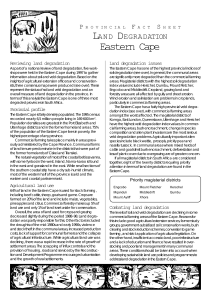 Land Degradation in Eastern Cape: A Provincial Fact Sheet