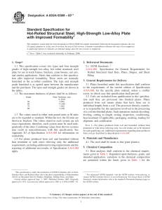 ASTM A 656/A 656M Steel Plate Specification: Hot-Rolled Structural