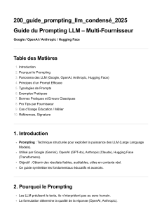 Guide du Prompting LLM - Google, OpenAI, Anthropic, Hugging Face