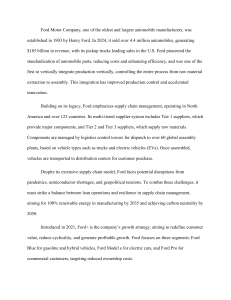 Ford Motor Company: Supply Chain, Strategy & EV Challenges