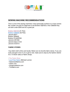 Sewing Machine & Fabric Store Recommendations