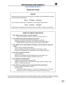 Emotion Regulation: Check the Facts Worksheet