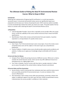 The Ultimate Guide to Picking the Ideal FE Environmental Review Course What to Keep in Mind