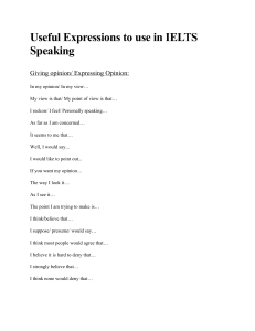 IELTS Speaking: Useful Expressions for a Higher Score