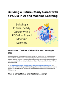 PGDM in AI & ML: Build a Future-Ready Career
