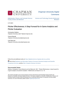 Pitcher Effectiveness: In-Game Baseball Analytics