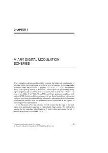 M-ary Digital Modulation Schemes: PSK, QAM, Spectral Efficiency