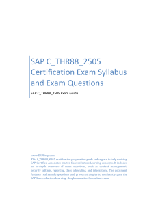 SAP C_THR88_2505 Exam Guide: SuccessFactors Learning