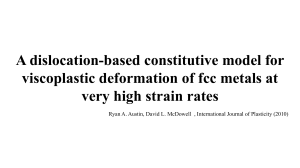 FCC Metal Viscoplastic Deformation Model