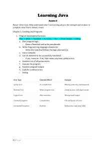 Learning Java: Program Development & Syntax