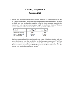 Linear Programming Pig Feed Optimization Assignment