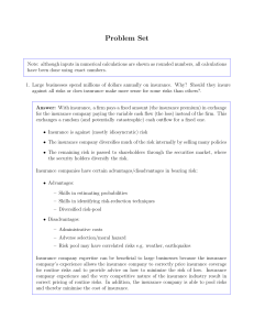 Insurance & Hedging Problem Set: Risk Management