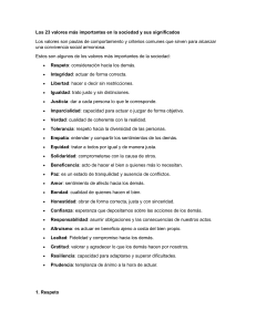 23 Valores Sociales Importantes: Definiciones y Ejemplos