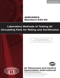 ANSI/AMCA 230-23: Air Circulating Fan Testing Standard
