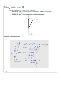 Particle Mechanics: Resultant Forces & Equilibrium in 2D