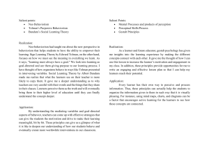 Learning Theories: Neo-Behaviorism, Gestalt, & Information Processing