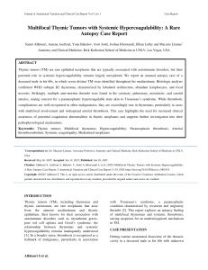Rare Thymic Tumors & Hypercoagulability: Autopsy Case Report