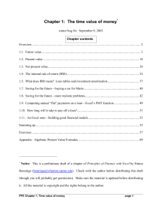 Time Value of Money: Future, Present, NPV & IRR with Excel