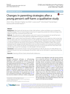 Parenting Strategies After Youth Self-Harm: A Qualitative Study