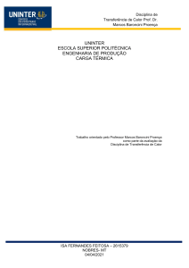 ATIVIDADE PRATICA TRANSFERENCIA DE CALOR