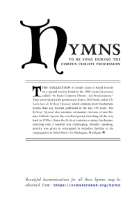 Corpus Christi Hymns: Origins, Brebeuf Hymnal & Harmonizations