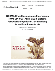 NOM-EM-003-ARTF-2023: Norma de Seguridad Ferroviaria