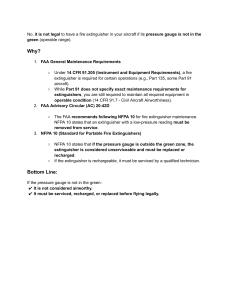 Aircraft Fire Extinguisher Legality: Pressure Gauge & Airworthiness