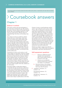 AS & A Level Chemistry Coursebook Answers