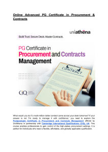 Procurement & Contracts PG Certificate Online | UniAthena