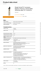 Modicon Premium PL7 Processor Specs | TSXP57103M Data Sheet
