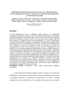 Clasificaci&oacute;n ILAE de Crisis: Tipos Operacionales de Crisis