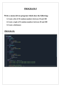 Python Random Number Program: List, Tuple, Dictionary